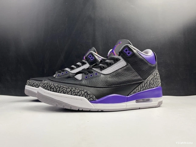 Jordan 3 Purple 050 Court Black CT8532 Air Retro 0803